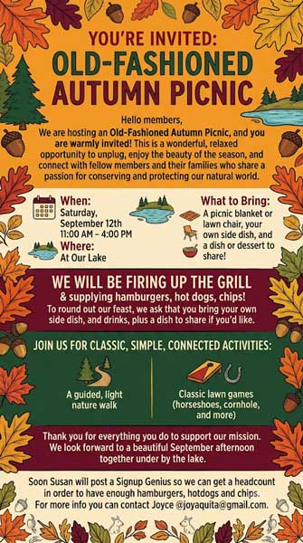 graphic with an autumn theme for a picnic